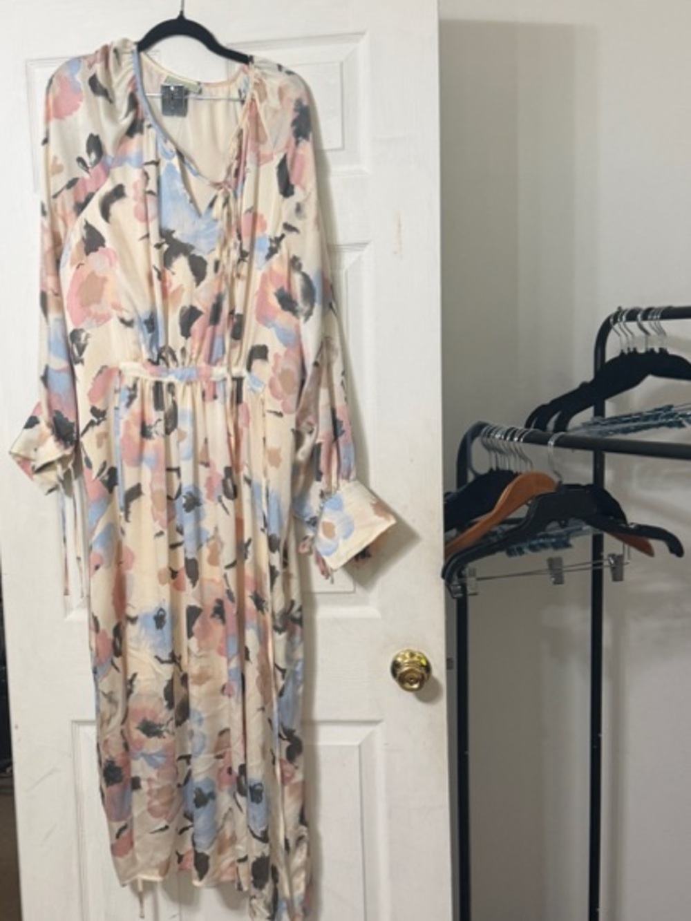 Women's Cream Floral Maxi Dress with Pastel Print